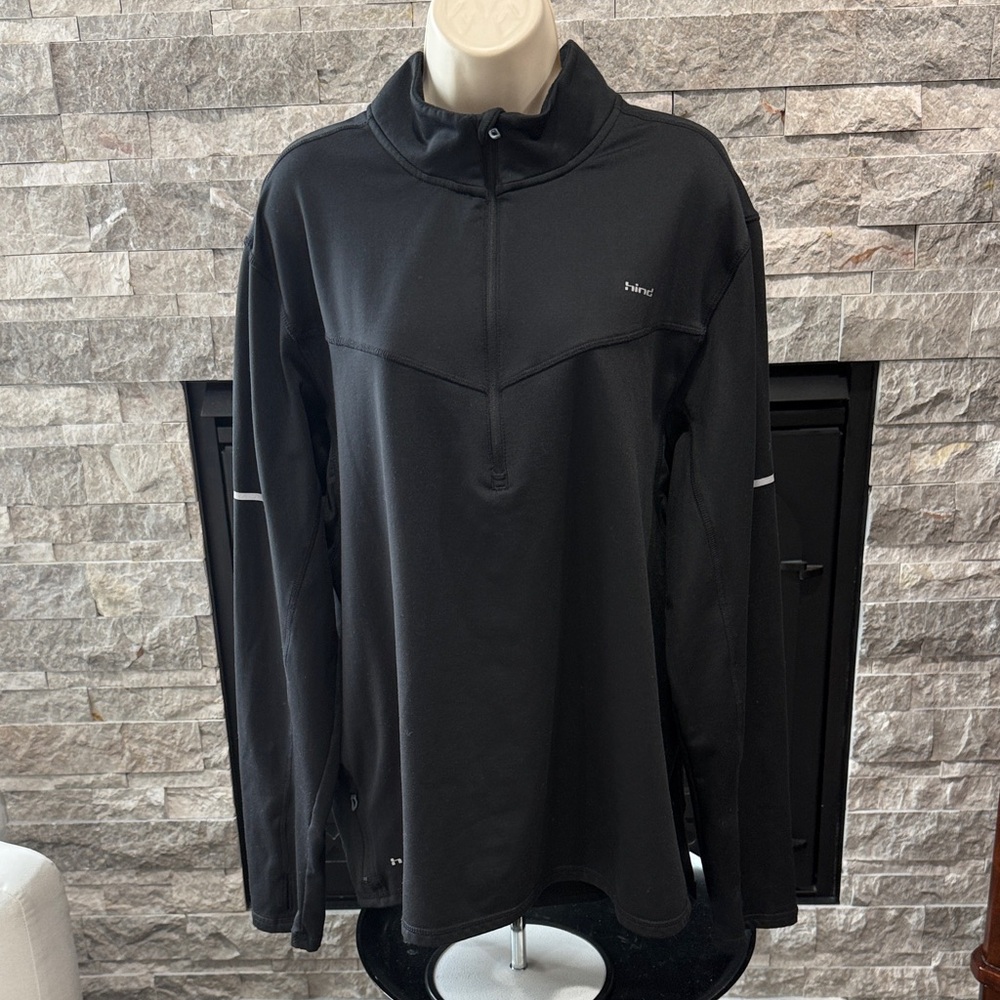 Hind Black Running Quarter Zip Lightweight Pullover